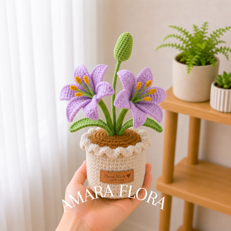 Crochet Lily Flower - Purple