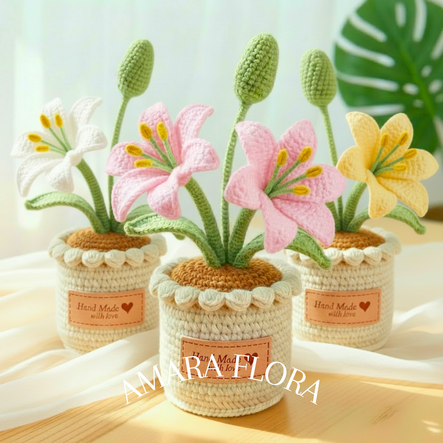 Crochet Lily Flower - White