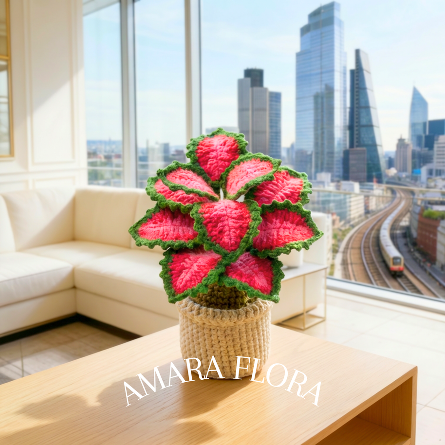 Crochet Coleus Plant - Red