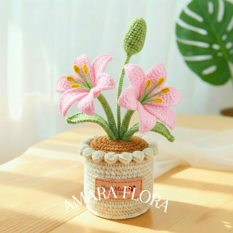 Crochet Lily Flower - Pink