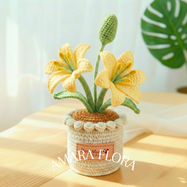 Crochet Lily Flower - Yellow