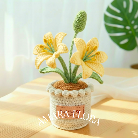 Crochet Lily Flower - Yellow