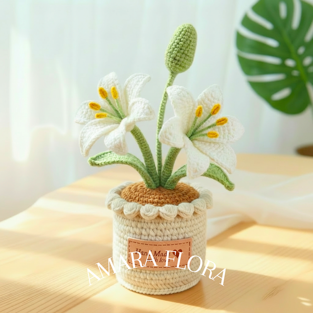 Crochet Lily Flower - White