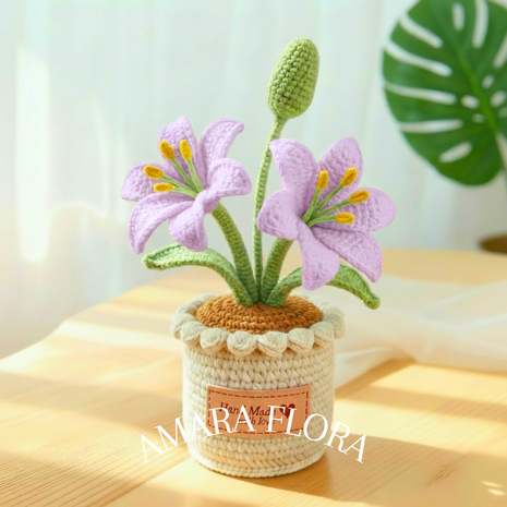 Crochet Lily Flower - Purple