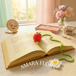 Cute Boho Strawberry Bookmark