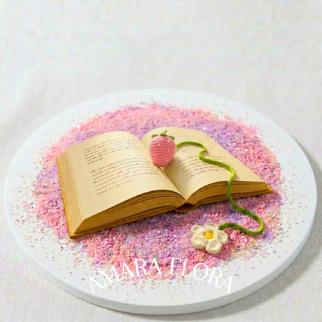 Cute Boho Strawberry Bookmark - Pink