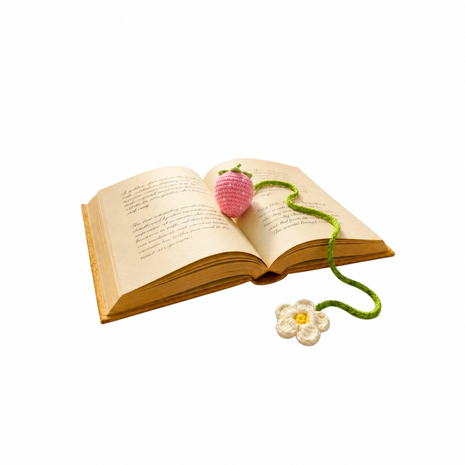 Cute Boho Strawberry Bookmark - Pink