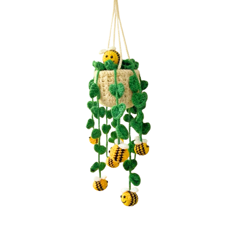 Crochet Bee Plant Hanging