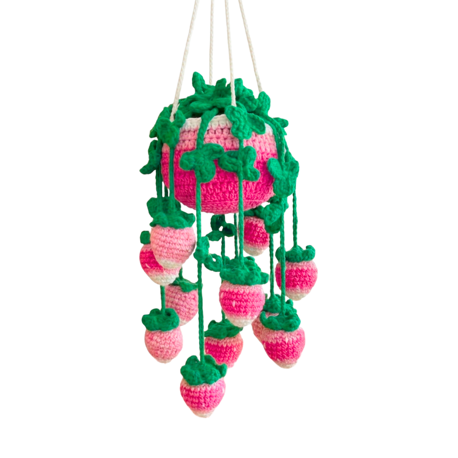 Crochet Strawberry Plant Hanging