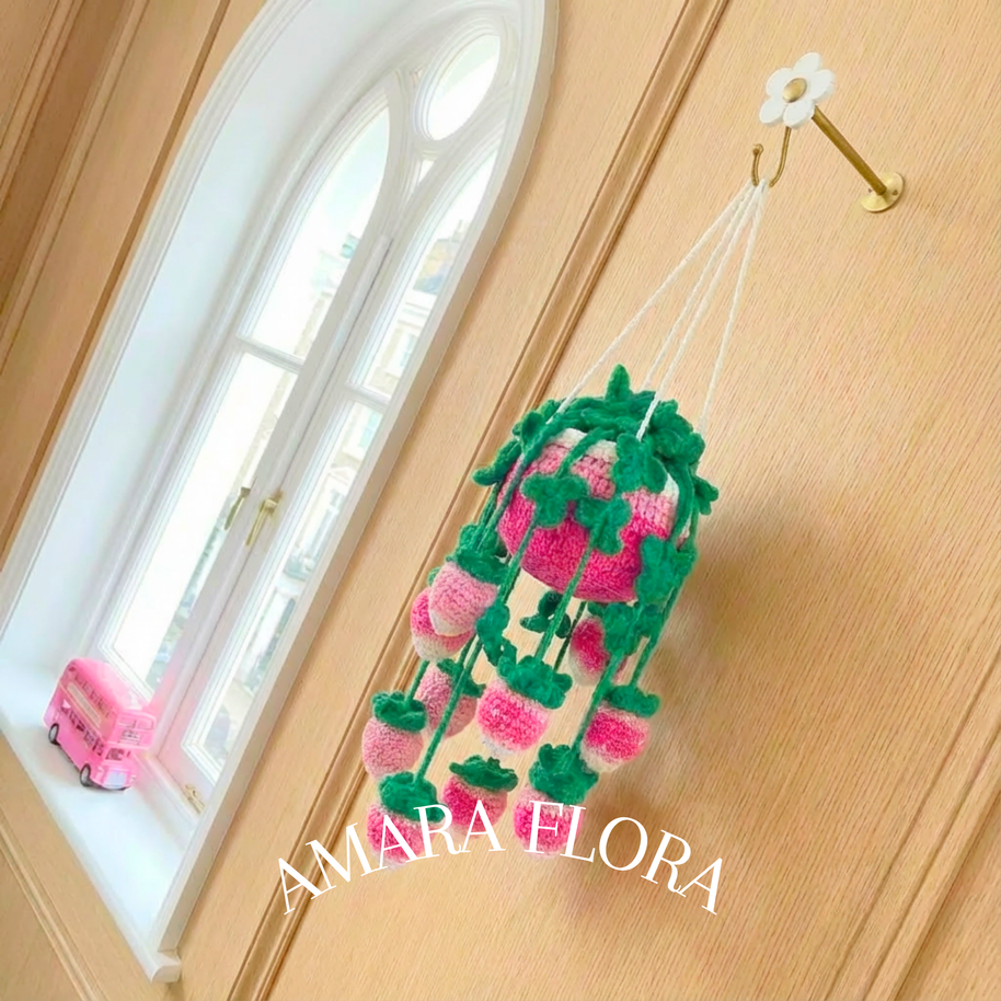 Crochet Strawberry Plant Hanging