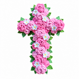Handmade Crochet Cross Pink
