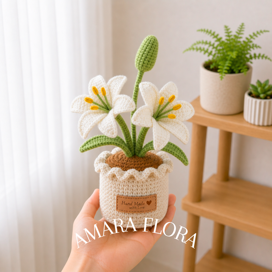 Crochet Lily Flower - White