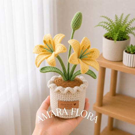 Crochet Lily Flower - Yellow